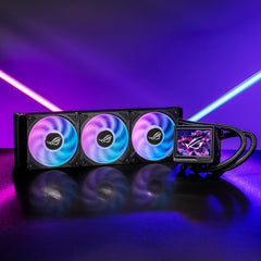 ROG RYUJIN III 360 ARGB EXTREME all-in-one AIO CPU liquid cooler, AMD Ryzen 9000 & Intel® Core™ Ultra Ready, Asetek Gen8 V2 pump; high airflow static pressure magnetic fans; customizable 3.5" LCD