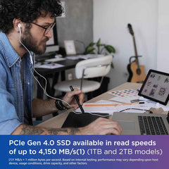 2TB WD Blue SN580 NVMe Internal Solid State Drive SSD - Gen4 x4 PCIe 16Gb/s, M.2 2280, Up to 4,150 MB/s - WDS200T3B0E