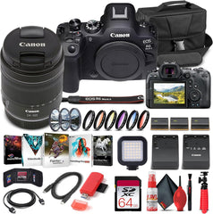 Canon EOS R6 Mark II Mirrorless Camera with 24-105mm f/4-7.1 Lens (5666C018) + 64GB Card + Case + Corel Photo Software + 2 x LPE6 Battery + External Charger + LED Light + More (INTL. Model)
