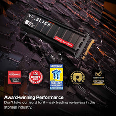 WD_Black SN8100 8TB NVMe SSD with Heatsink - PCIe 5.0x4, M.2 2280, Up to 14,900MB/s Read Speed, up to 11,000MB/s Write Speed, Best for AI Applications, Gaming, and Video Editing - WDS800T1XHM