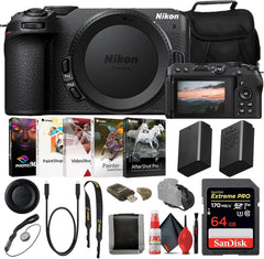 Nikon Z30 Mirrorless Digital Camera (Body Only) (1737) INTL Model with 64GB Extreme PRO Card + EN-EL25 Extra Battery + Photo Editing Software + Camera Bag + Cleaning Kit + More