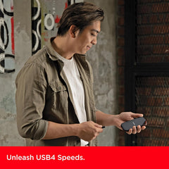 2TB SANDISK Extreme PRO Portable SSD with USB4, Up to 3800 MB/s Read and 3700MB/s Write, USB-C, USB 3.2, Backwards Compatible, IP65 Water and Dust Resistance - SDSSDE82-2T00-G25