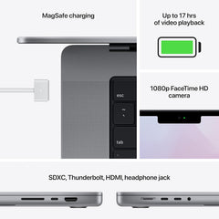 2021 Apple MacBook Pro (14-inch, M1 Pro chip with 10βcore CPU and 16βcore GPU, 16GB RAM, 1TB SSD) - Space Gray