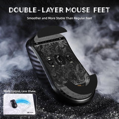ATTACK SHARK R11 Ultra 8K Carbon Fiber Wireless Gaming Mouse,PAW3950 MAX Sensor,49g Ultra-Lightweight,Nordic 52840 MCU Chip,42000 DPI,Wired/BT/2.4GHz Wirelss Programmable Mouse for PC/Mac(Wave)