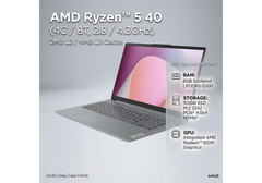 Lenovo IdeaPad Slim 3 15AMN8 Business & Everyday Tasks Laptop, AMD Ryzen™ 5 40, 8GB LPDDR5 (not upgradable), 512GB SSD, 15.6" FHD, SD Card Reader, 2 Year Warranty, Arctic Grey