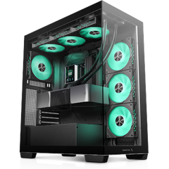 DeepCool CG580 4F Panoramic ATX Mid-Tower Case 4x Pre Installed Fans Single Chamber, Support Back Connectors & Up to 2x 360mm Radiators, Front 2x USB3.0 , Black