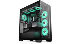 DeepCool CG580 4F Panoramic ATX Mid-Tower Case 4x Pre Installed Fans Single Chamber, Support Back Connectors & Up to 2x 360mm Radiators, Front 2x USB3.0 , Black