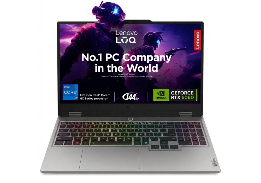 Lenovo LOQ 15IRX10 Gaming Laptop - Intel Core i7-13645HX, NVIDIA GeForce RTX 5060 8GB GDDR7, 16GB DDR5, 512GB SSD, 15.6" FHD IPS 144Hz G‑SYNC Display, Luna Grey - 2 Year Warranty
