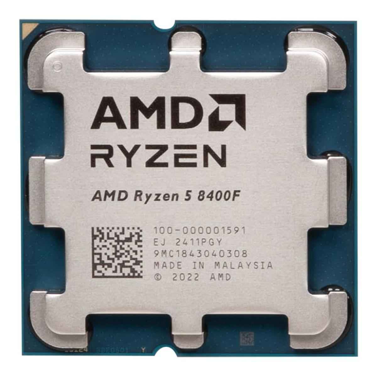 Amd Ryzen 5 8400f 6 Core 4.2ghz (4.7 Ghz Max Boost) 22mb Cache Am5 Desktop Processor W/o Graphic Card Tray