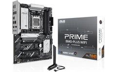 Asus Prime B840 Plus Wi Fi 6e Am5 Atx Amd B840 Chipset, 4x Dimm Ddr5 Slots, Up To 192gb Max Memory, 1 X Pcie 4.0 X16 Safeslot Core+, 3 X M.2 Slots, Wifi & Bt Conneivity