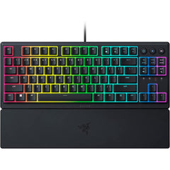 Razer Ornata V3 Tkl Low Profile Keys Mecha Membrane Switchesuv Coated Keycaps Backlit Media Keys 8 Zone Rgb Lighting Spill Resistant W/ Wrist Wrest