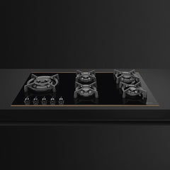Smeg Bulit in Gas Hob, 5Burners, 90Cm, Black - PV695LCNR