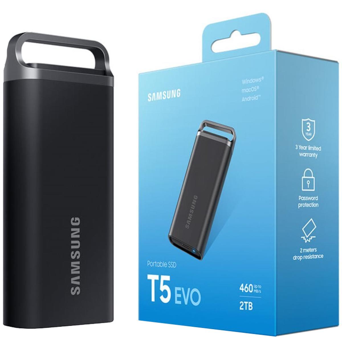 Samsung T5 Evo 2tb Portable External Ssd Usb 3.2 Gen 1 Seq. Read Speeds Up To 460mb/s For Gaming & Content Creation Black Samsung T5 Evo 2tb Portable External Ssd Usb 3.2 Gen 1 Seq. Read Speeds Up To 460mb/s For Gaming & Content Creation Black