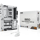 ASUS B850 MAX Gaming WIFI AM5 ATX Motherboard, AMD B850 Chipset, 4x DIMM DDR5 Slots, Up to 256GB Max Memory, 1x PCIe 5.0 x16, 3x M.2 Slots, Wi-Fi 6E & BT 5.3, White