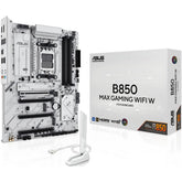 ASUS B850 MAX Gaming WIFI AM5 ATX Motherboard, AMD B850 Chipset, 4x DIMM DDR5 Slots, Up to 256GB Max Memory, 1x PCIe 5.0 x16, 3x M.2 Slots, Wi-Fi 6E & BT 5.3, White