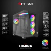 Fantech CG85 LUMINA Tower Gaming Case - Black, monitor