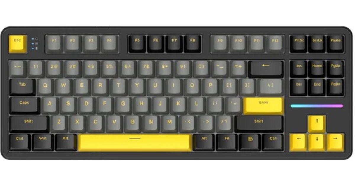 ATTACK SHARK X87 Wireless Mechanical Keyboard,75% TKL Custom Hot Swappable,Gasket Mount Gaming Keyboard,PBT Keycaps,Pre-lubed Strawberry Switches,2.4GHz/USB-C/BT RGB Backlit Keyboard(Star Black)