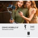 DJI Osmo Mobile 8P Advanced Tracking Combo, 3-Axis Smartphone Gimbal Stabilizer with AI Tracking Module, Gesture Control, Fill Light, Built-in Extension Rod & Tripod, Up to 10-Hour Battery, Black