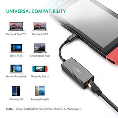 UGREEN 50307 USB C TO LAN RJ45 GIGABIT ETHERNET ADAPTER