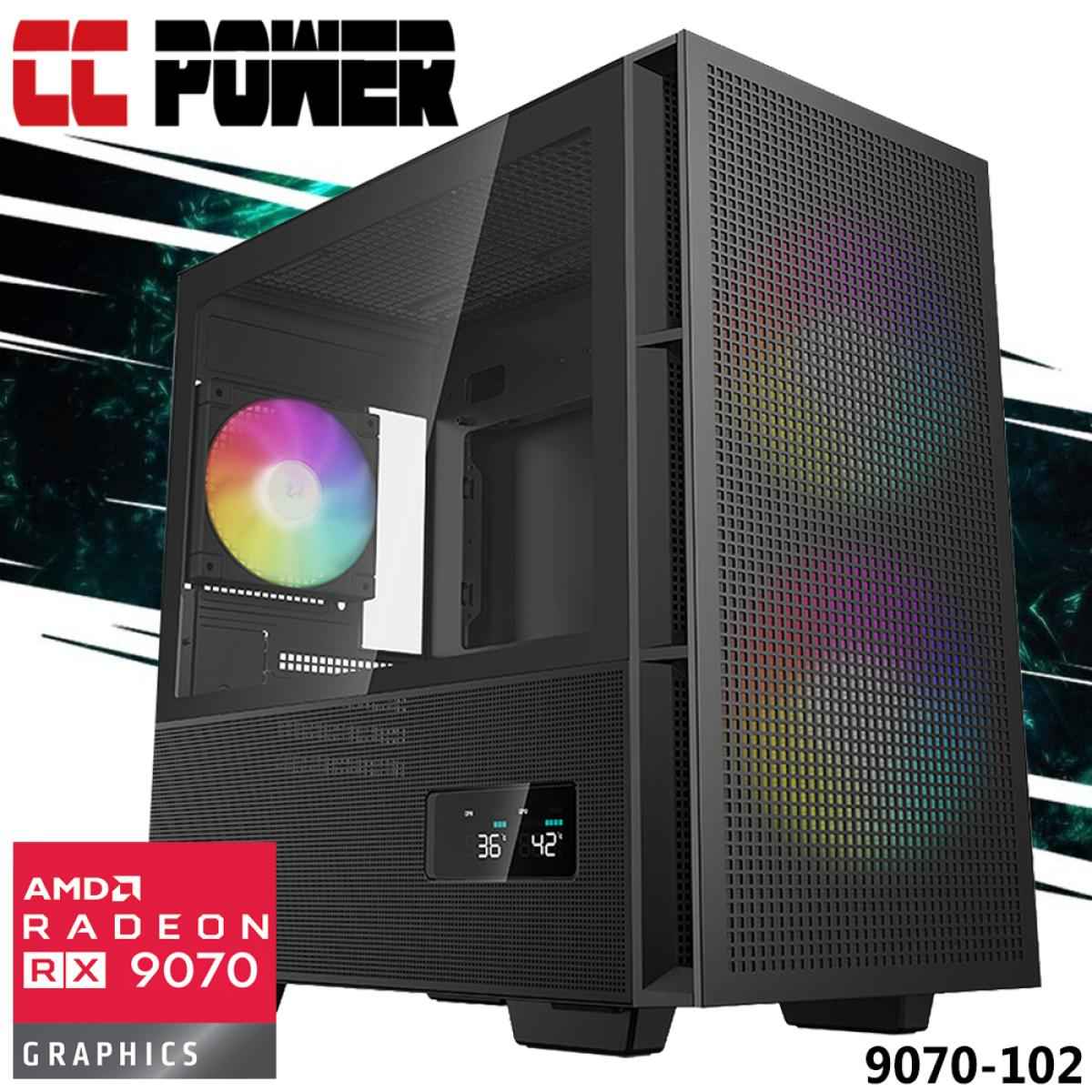 Cc Power 9070 102 Gaming Pc New 13gen Intel I7 16 Cores W/ Amd Radeon 9070 16gb Ddr6 & Advanced Air Cooler