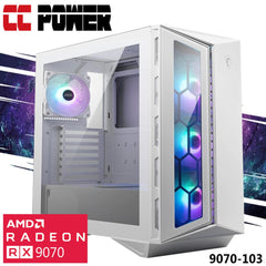 CC Power 9070-103 Gaming PC NEW 8Gen AMD Ryzen 5 9600X 6-Cores w/ AMD Radeon RX 9070 16GB DDR6 & Advanced Air Cooler