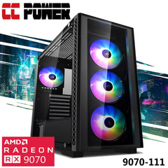 Cc Power 9070 111 Gaming Pc 5gen Amd Ryzen 7 8 Cores W/ Amd Radeon Rx 9070 16gb Ddr6 & Advanced Air Cooler - CompuMe