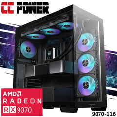 CC Power 9070-116 Gaming PC NEW 9Gen AMD Ryzen 9 9950X 16-Cores w/ AMD Radeon 9070 16GB DDR6 & DDR5 Memory & Liquid Cooler