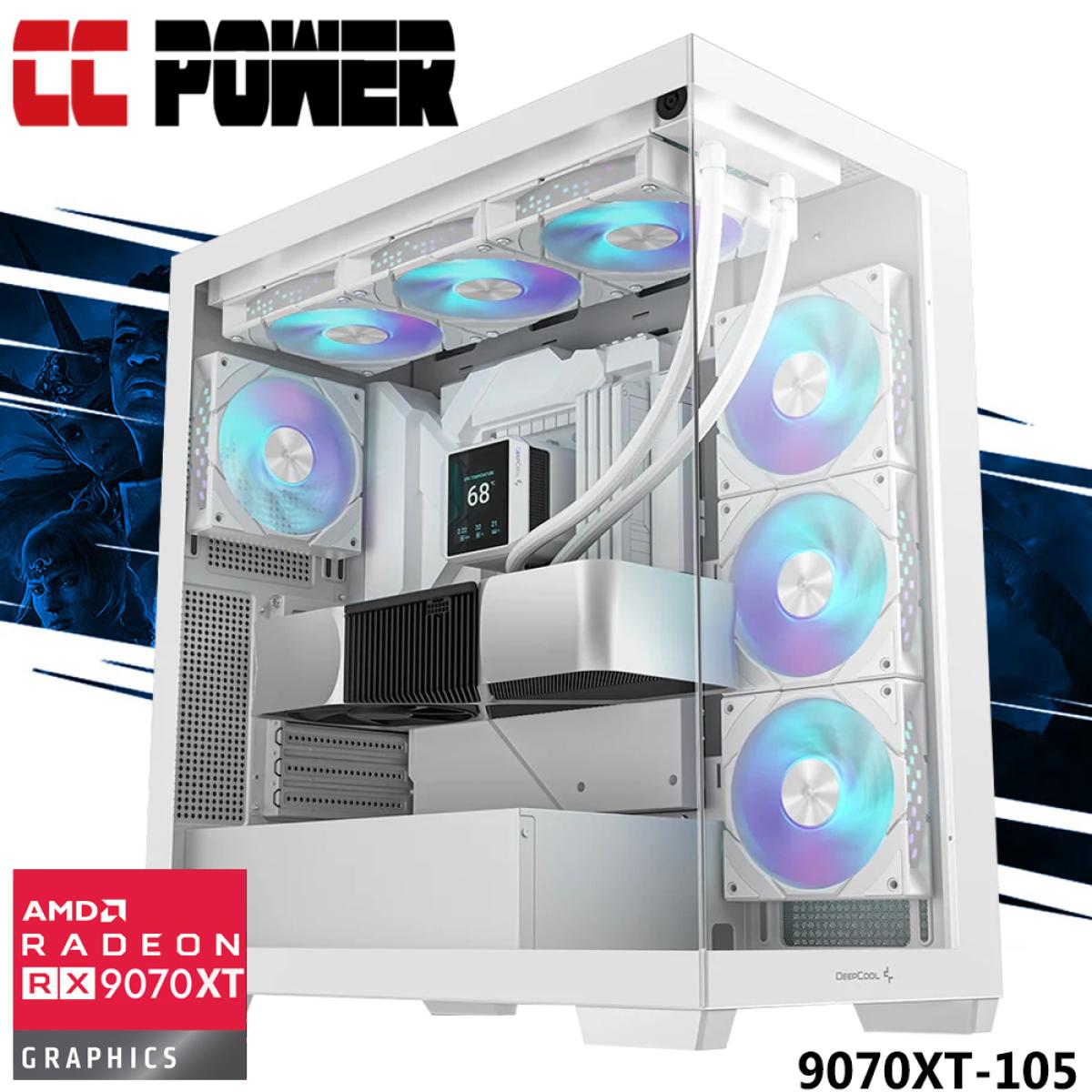 Cc Power 9070xt 105 Gaming Pc New 9gen Amd Ryzen 9 9900x 12 Cores W/ Amd Radeon Rx 9070 Xt 16gb Gddr6 & Liquid Cooler - CompuMe