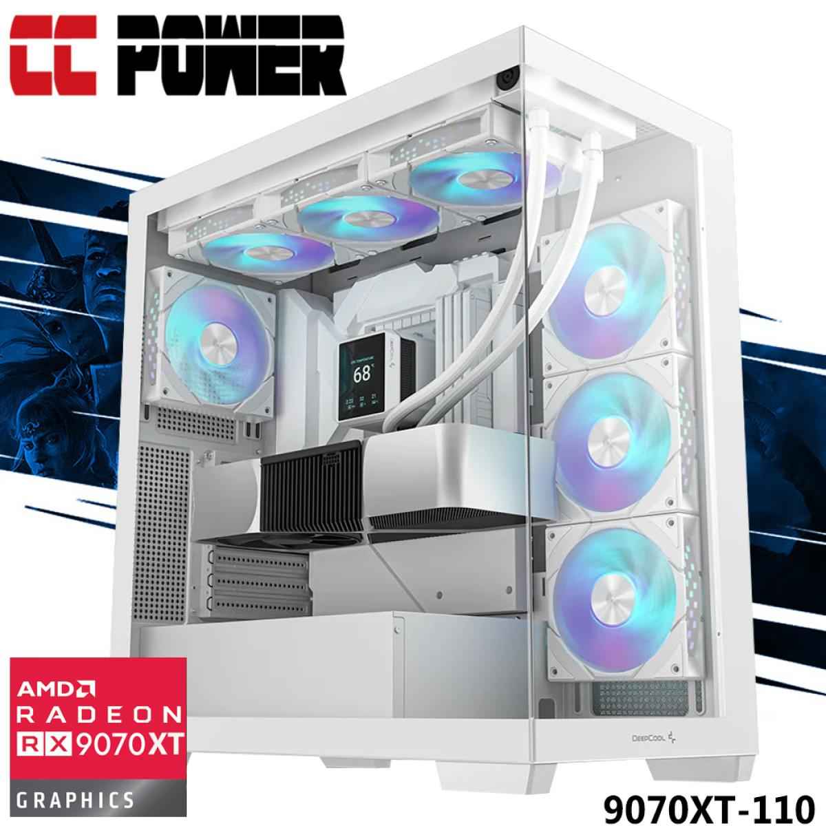 Cc Power 9070xt 110 Gaming Pc New 9gen Amd Ryzen 9 9950x3d 8 Cores W/ Amd Radeon Rx 9070 Xt 16gb Gddr6 & Liquid Cooler