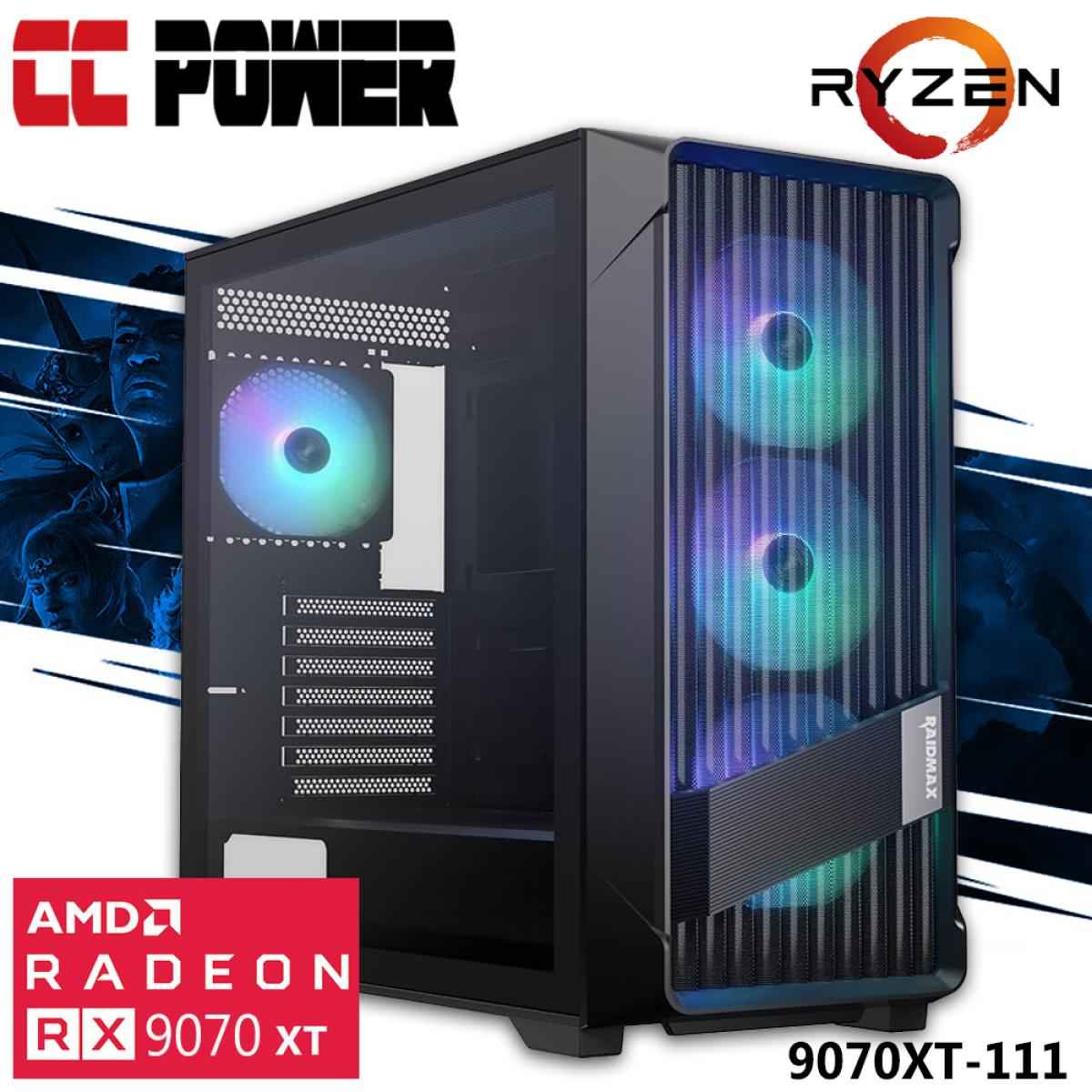 Cc Power 9070xt 111 Gaming Pc New 9gen Amd Ryzen 9 9900x 12 Cores W/ Amd Radeon Rx 9070 Xt 16gb Gddr6 & Liquid Cooler