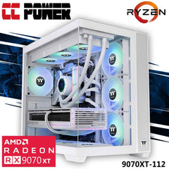 Cc Power 9070xt 112 Gaming Pc New 9gen Amd Ryzen 9 7950x 16 Cores W/ Amd Radeon Rx 9070 Xt 16gb Gddr6 & Liquid Cooler , White Edition