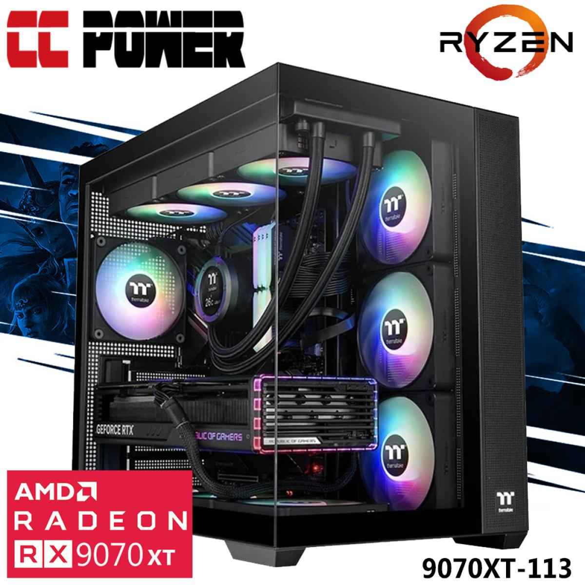 Cc Power 9070xt 113 Gaming Pc New 9gen Amd Ryzen 9 7950x3d 16 Cores W/ Amd Radeon Rx 9070 Xt 16gb Gddr6 & Liquid Cooler