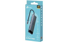 Tp Link Uh9120c Usb Type C Hub 9 In 1 With A 4k@60hz Hdmi, 1 Gbps Ethernet, Sd & Microsd Uhs I, Usb C, 3× Usb A Data Ports, 100w Fast Charging, Plug And Play