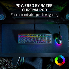 Razer BlackWidow V4 X Tactile & Clicky 6 Macro Keys Doubleshot ABS Keycaps Media Controls Sound Dampening & Stabilizers AR/EN Layout - Green Switch