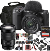 ZV-E10 II Mirrorless Vlogging Camera Kit with 16–50 mm OSS Lens – 26 MP APS-C Sensor | Sony 18-105mm Lens, 64GB Memory Card, Filter Kit, Photo Software and More