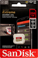 SanDisk MicroSDXC 256GB Extreme Memory Card Compatible with Insta360 Ace Pro 2, Ace Pro and Ace Action Camera (SDSQXAV-256G-GN6MN) C10 V30 Bundle with 1 Everything But Stromboli MicroSD Card Reader
