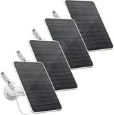 Solar Panel for Security Camera, 5W Solar Panel Charger Compatible with Eufycam 3/3C/2/2 Pro/2C/2C Pro/E/E20/E40/L20/L40/Solo/SoloCam Spotlight, Micro USB&USB-C Port IP65 Waterproof 10ft Cable, 4 Pack