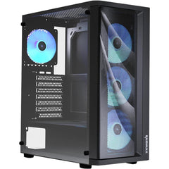 Raidmax Meshian X922 Atx Mesh Front Tempered Glass 4x 120mm Argb Fan Preinstalled Supports Up To 320mm Gpu Black - CompuMe