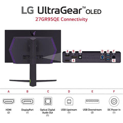 Lg 27gr95qe B Ultragear™ 27” Oled 2k Hdr10 240hz 0.03 Ms Hdmi 2.1 G Sync Compatible Anti Glare 98.5% Dci P3 Black
