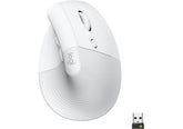 Logitech Lift Vertical Ergonomic Mouse, Wireless, Bluetooth or Logi Bolt USB receiver, Quiet clicks, 4 buttons - Off White