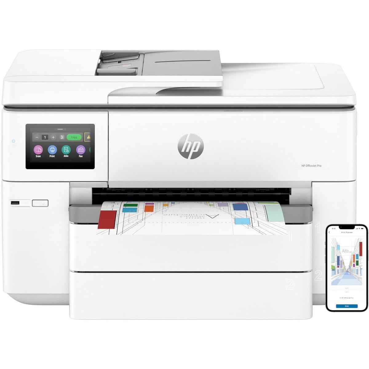 Hp Officejet Pro 9730 All In One Wide Format A3 Color Printer With Wireless Printing Works & Adf, Duplex