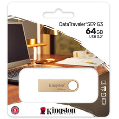 Kingston Datatraveler Se9 G3 64gb Usb Flash Drive Usb 3.2 Gen 1 Speed Up To 220mb/s Premium Metal Casing - CompuMe