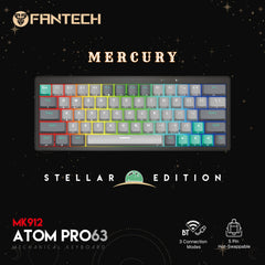 Fantech MK912 ATOM PRO63 RGB Bluetooth, Wireless Gaming keyboard Mercury - CompuMe