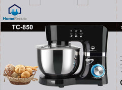Home Electric Stand Mixer, 6.2Lit & 1.5Lit Jar, 1300Watts, 10Speeds, Black - TC-850