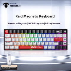 Machenike Raid68 Wired Keyboard Magnet Grey Switch RGB Red