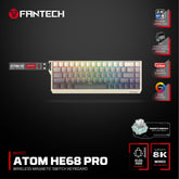 Fantech Keyboard ATOM HE68 MK922 MAGNETIC SWITCH - RETRO BEIGE with gaming keyboard