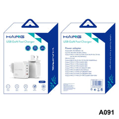 HAING HI-A091 4 Port USB Type-C GaN Fast Charger UK 100W