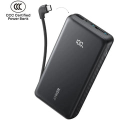 Anker Zolo Powerbank 20000mAh 22.5W Fast Charging Power Bank with Built-in USB-C Cable- Black