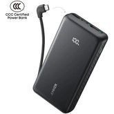 Anker Zolo Powerbank 20000mAh 22.5W Fast Charging Power Bank with Built - in USB - C Cable - Black