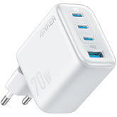 Anker Zolo USB C Wall Charger, 4-Port, PD 3.0 Wall Adapter with 70W Max Output, 3 USB-C and 1 USB-A, Compa and Stable Design, for iPhone 17/16 Series, MacBook, iPad, Pixel, Galaxy, and More (White)